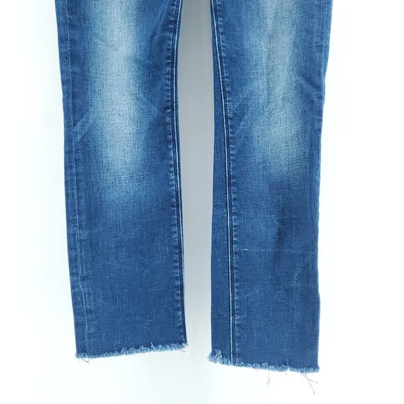 Hudson Krista Crop Super Skinny Distressed Jean Raw Hemline Stonewash Whisker 26 - Picture 3 of 12